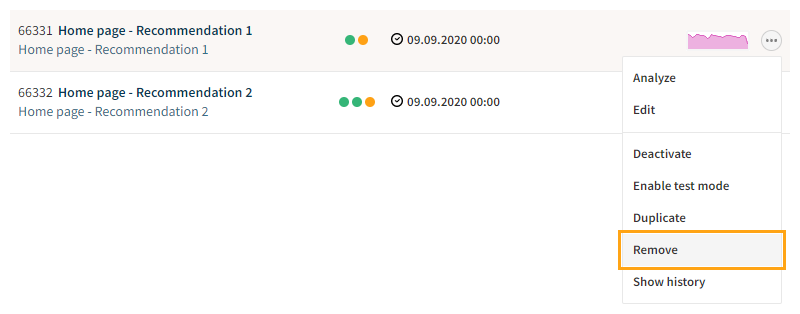 Removing a modification